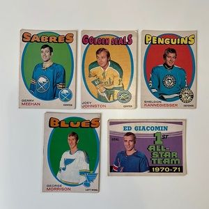 5 CARD LOT 1971-1972 O-Pee-Chee OPC Hockey #160 182 190 223 250 Vintage